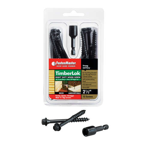 FastenMaster TimberLOK No. 10 X 2.5 in. L Hex Epoxy Coarse Wood Screws 12 pk
