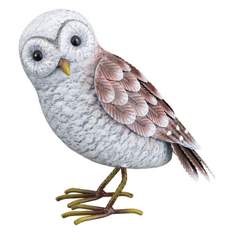 Regal Art & Gift Multicolored Metal 8 in. H Barn Owl Statue, Pack of 2