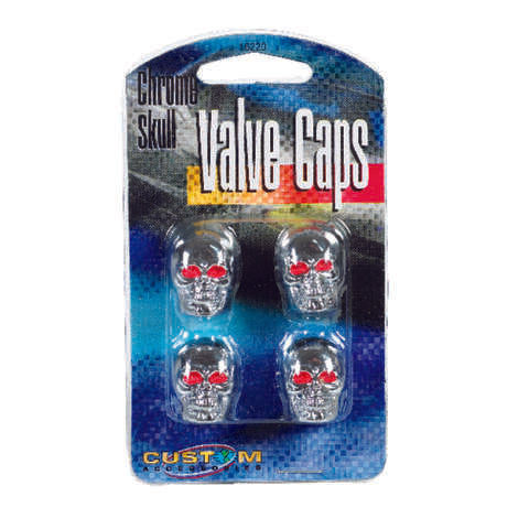 Custom Accessories Chrome Tire Valve Cap 4 pk