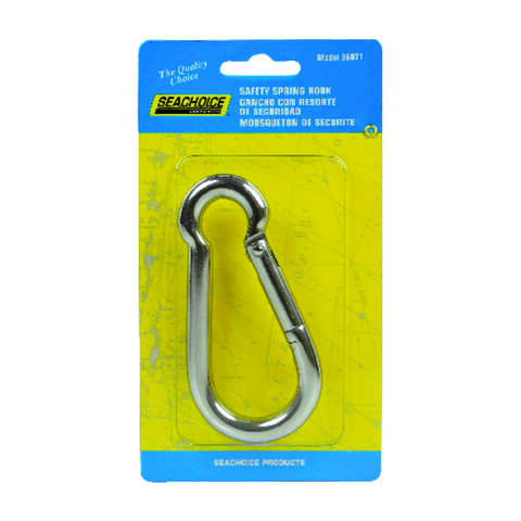 Seachoice Stainless Steel 4 in. L X 3/8 in. W Safety Spring Hook 1 pk