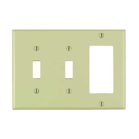 Leviton Ivory 3 gang Thermoset Plastic Decorator/Toggle Wall Plate 1 pk