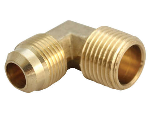 JMF Company 3/8 in. Flare X 1/4 in. D MPT Brass 90 Degree Street Elbow, Pack of 5