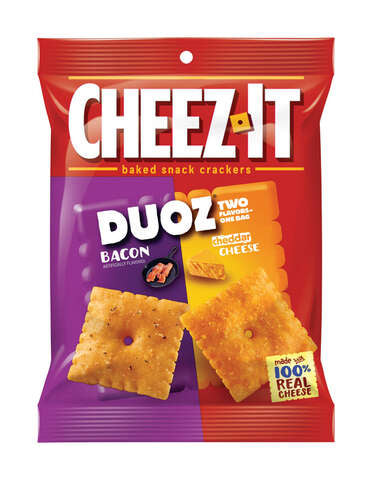 Cheez-It Duoz Bacon and Cheddar Crackers 4.3 oz Bagged, Pack of 6