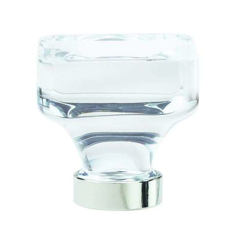 Amerock Glacio Transitional Square Cabinet Knob 1-5/16 in. Polished Nickel 1 pk