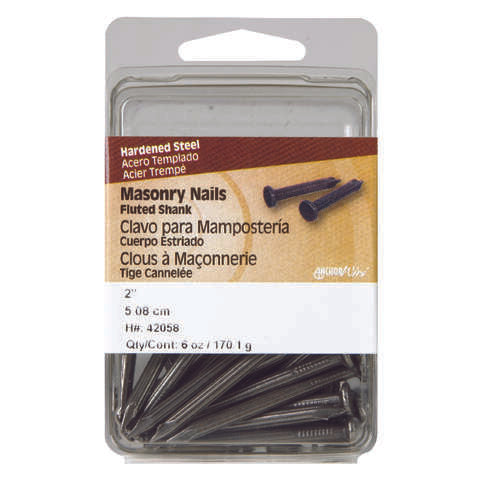 HILLMAN 2 in. Masonry Steel Nail Flat Head, Pack of 5