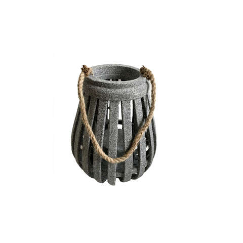 Infinity 13 in. Wood Cement Look Gray Hanging Lantern, Pack of 4
