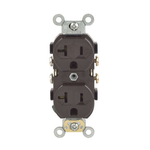 Leviton 20 amps 125 V Duplex Brown Outlet 5-20R 1 pk