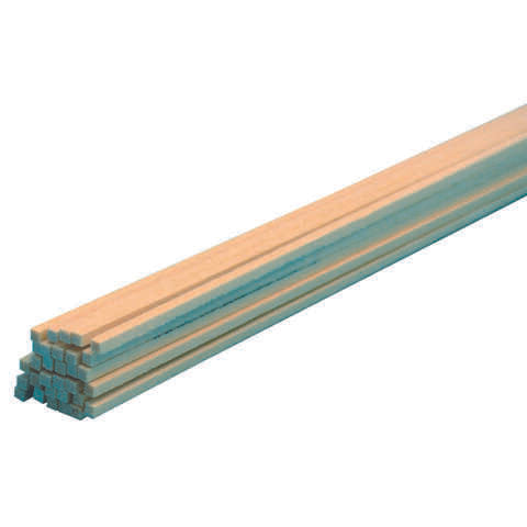 Midwest Products 1/16 in. X 1/16 in. W X 2 ft. L Basswood Strip #2/BTR Premium Grade, Pack of 60