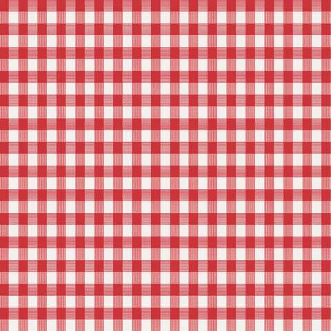 Magic Cover Red/White Checkered Vinyl Disposable Tablecloth 54 in. L X 54 in. W