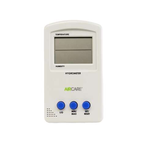 AIRCARE Hygrometer/Thermometer Plastic White 1 in.