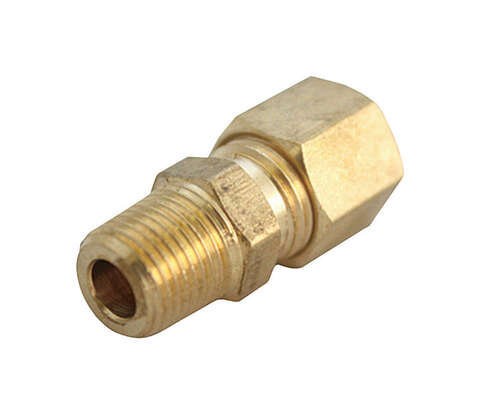 JMF Company 5/16 in. Compression X 1/8 in. D MPT Brass Connector, Pack of 5
