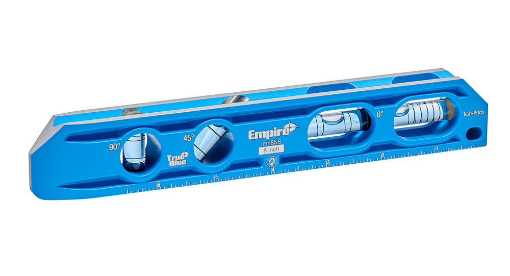 Empire True Blue Series EM85.8 Torpedo Level, 8 in L, 4-Vial, Aluminum