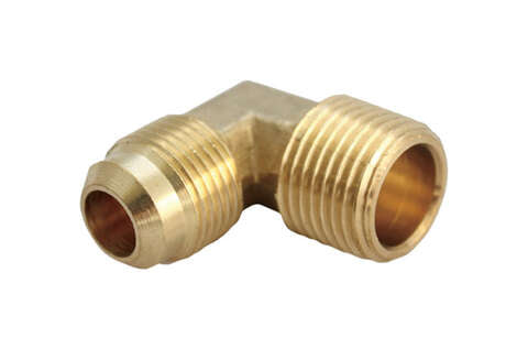 JMF Company 3/8 in. Flare X 3/4 in. D MPT Brass 90 Degree Elbow, Pack of 5