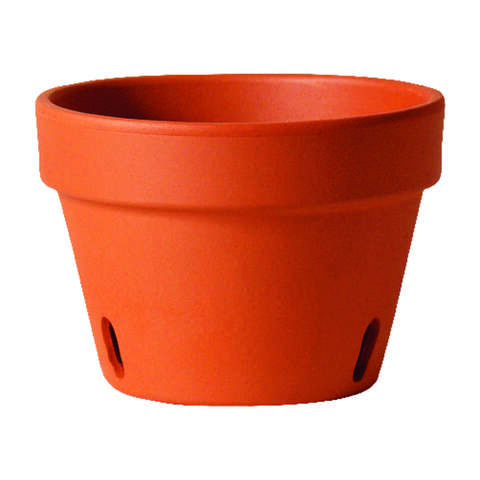 Deroma 5.8 in. H X 8.3 in. W X 8.3 in. D X 8.3 in. D Clay Orchid Pot Terracotta, Pack of 12