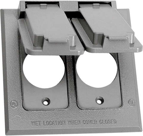 Sigma Engineered Solutions Square Die-Cast Metal 2 gang 4.54 in. H X 4.54 in. W 15/20 Amp Receptacle