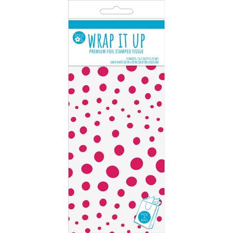 Paper Images White Fuchsia Tissue Paper, Pack of 6