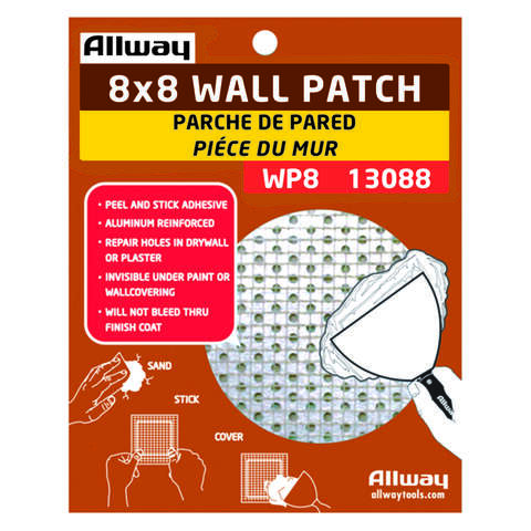 Allway 8 in. L X 8 in. W Fiberglass White Self Adhesive Drywall Mesh Patch, Pack of 10