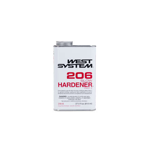 West System 206 Hardener Extra Strength Epoxy Clear Slow Hardener Curing Agent 27.5 oz