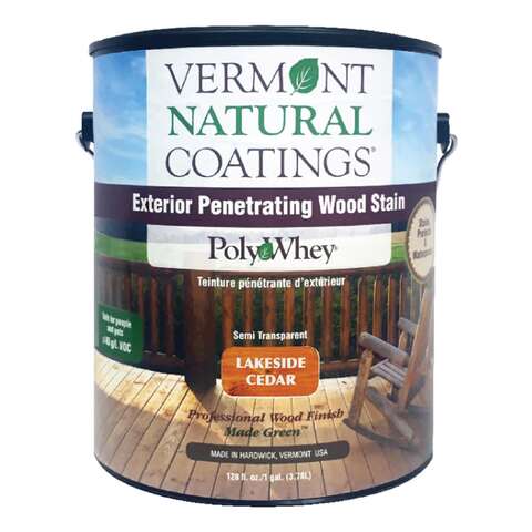 Vermont Natural Coatings PolyWhey Semi-Transparent Matte Lakeside Cedar Water-Based Penetrating Wate, Pack of 4