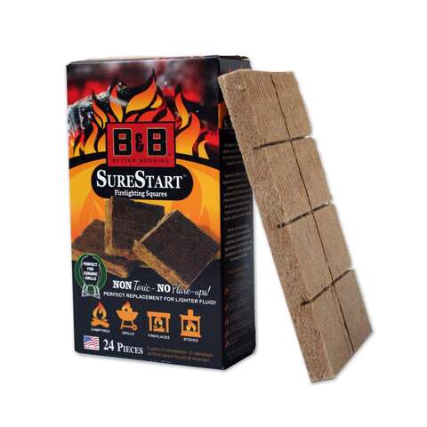 B&B Charcoal Sure Start Charcoal Starters 24 each, Pack of 12