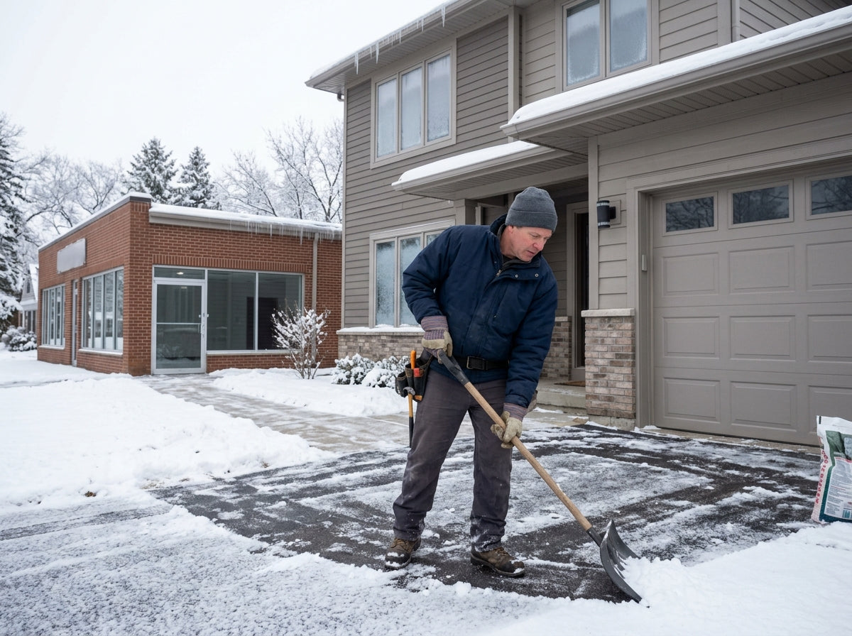 Man shoveling snow