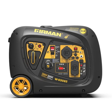 Firman Whisper Series W03083 Inverter Generator, 20 to 30 A, 120 VAC, Gasoline, 1.8 gal Tank, 10 hr Run Time