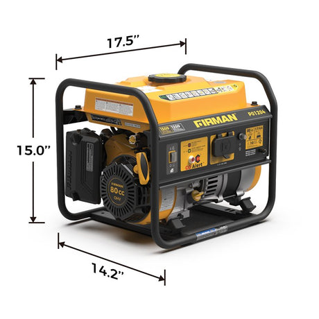 Firman Performance Series P01204 Portable Generator, 30 A, 120 V, 1200 w,Gas, 10 hr Run Time, Recoil Start