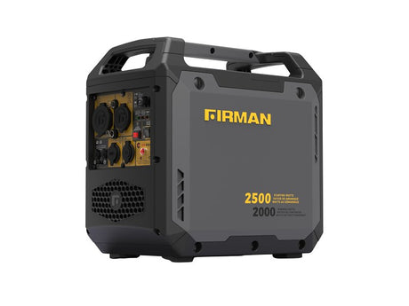 Firman W02081 Portable Inverter Generator with CO Alert, 120 V, 2500 W Output, Gasoline, 1.1 gal Tank, Recoil