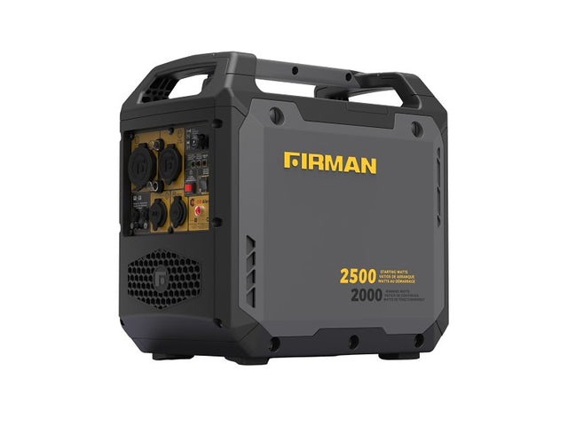 Firman W02081 Portable Inverter Generator with CO Alert, 120 V, 2500 W Output, Gasoline, 1.1 gal Tank, Recoil