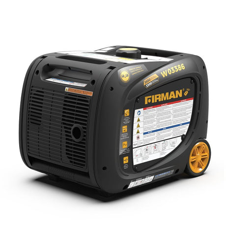 Firman Whisper Series W03386 Inverter Portable Generator with Co-Alert, 27.5 A, 120 V, 3650 w, Gasoline, 1.8 gal Tank