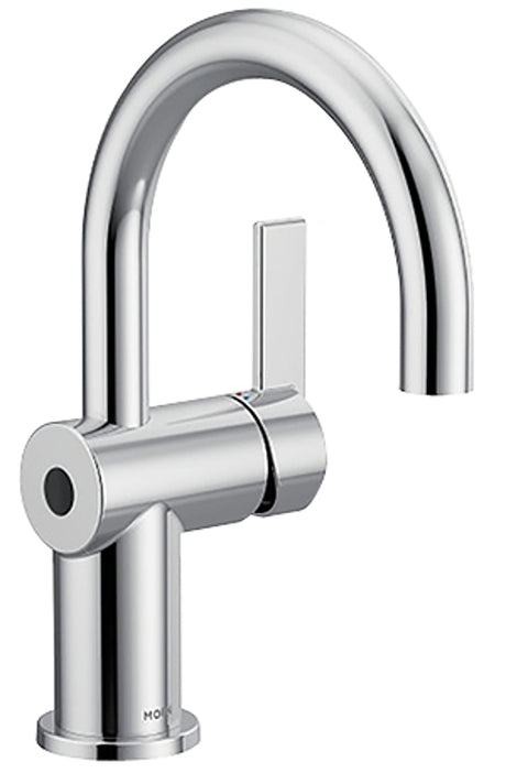 Moen Cia Series 6221EW Bathroom Faucet, 1.2 gpm, 1-Handle, Metal, Chrome, Lever Handle, High-Arc Spout
