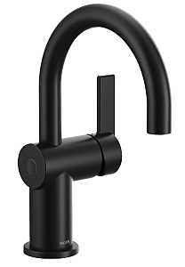Moen Cia Series 6221EWBL Bathroom Faucet, 1.2 gpm, 1-Handle, Metal, Matte Black, Lever Handle, High-Arc Spout