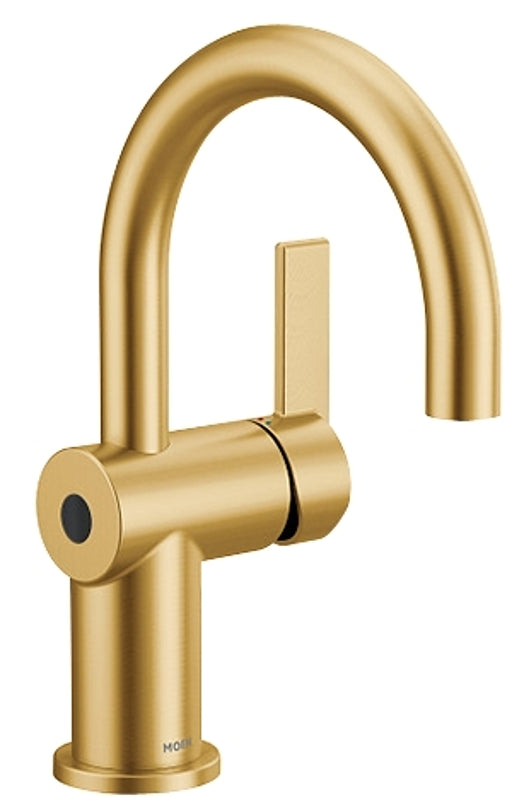 Moen Cia Series 6221EWBG Bathroom Faucet, 1.2 gpm, 1-Handle, Metal, Brushed Gold, Lever Handle, High-Arc Spout