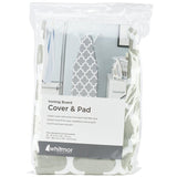 Whitmor 5588-11483 Reversible Ironing Board Cover and Pad, 54 in L, 15 in W, Cotton/Foam, Medallion