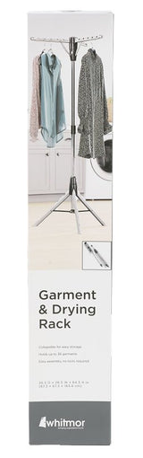Whitmor 6036-3870 Cloth Drying Rack, Stainless Steel, Silver, 28 in W, 64-1/2 in H, 28 in L