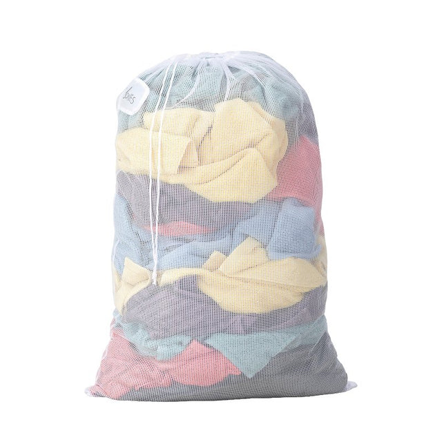 Whitmor 6154-2115 Laundry Bag, Drawstring Closure, Polyester Mesh, White