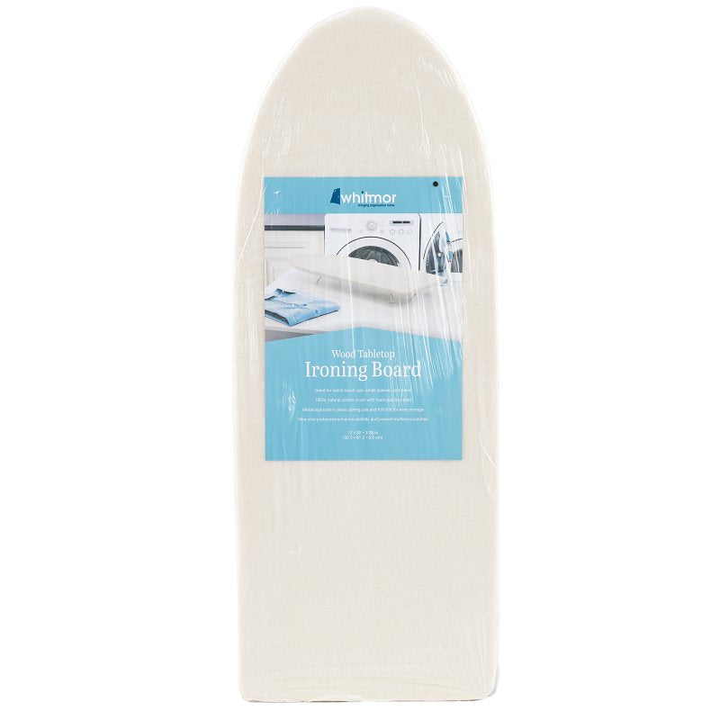 Whitmor 6169-6738 Ironing Board, 32 in L x 12 in W Board, Wood Board, Cream Board, Tabletop Board