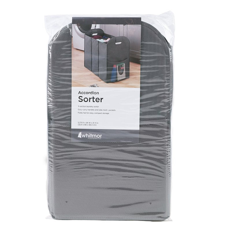 Whitmor 6266-7702-SAGRY Laundry Hamper, Gray, 13 in W, 22 in H, 13 in D