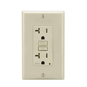 Leviton 20 amps 125 V Duplex Light Almond AFCI Outlet 5-20R 1 pk