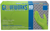 Gloveworks GWGN44100 Heavy-Duty Disposable Gloves, M, Nitrile, Powder-Free, Green, 9-1/2 in L