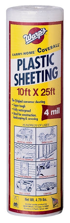 Carry-Home SP-4CH10-C Poly Film, 4 mil Thick, 25 ft L, 10 ft W, Clear