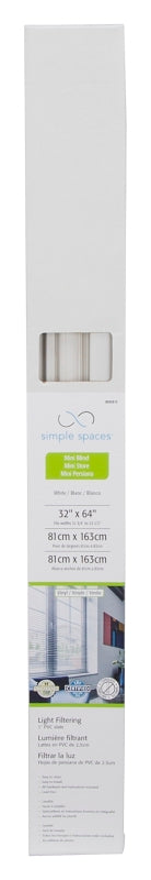 Simple Spaces PVCMB-7A Blind, 64 in L, 32 in W, Vinyl, White