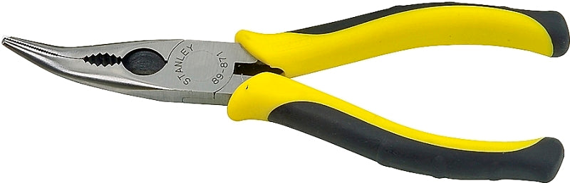 STANLEY 89-871 Nose Plier, 6-3/8 in OAL, 11/16 in Cutting Capacity, 1-1/4 in Jaw Opening, Black/Yellow Handle