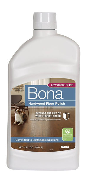 Bona WP500351001 Floor Polish, 32 oz, White, Liquid, Water/Aqua, Acrylic Copolymer, Tributoxyethyl Phosphate