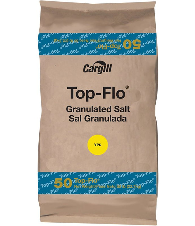 Cargill Top-Flo Series 100012546 Salt, Granular, Plain, 50 lb Bag