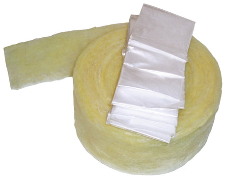 Frost King SP41X Pipe Wrap Kit, 25 ft L, 3 in W, 1/2 in Thick, 1.6 R-Value, Fiberglass