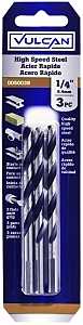 Vulcan 231411OR Jobber Length Drill Bit, 1/4 in Dia, 4 in OAL, 3-Flat Shank