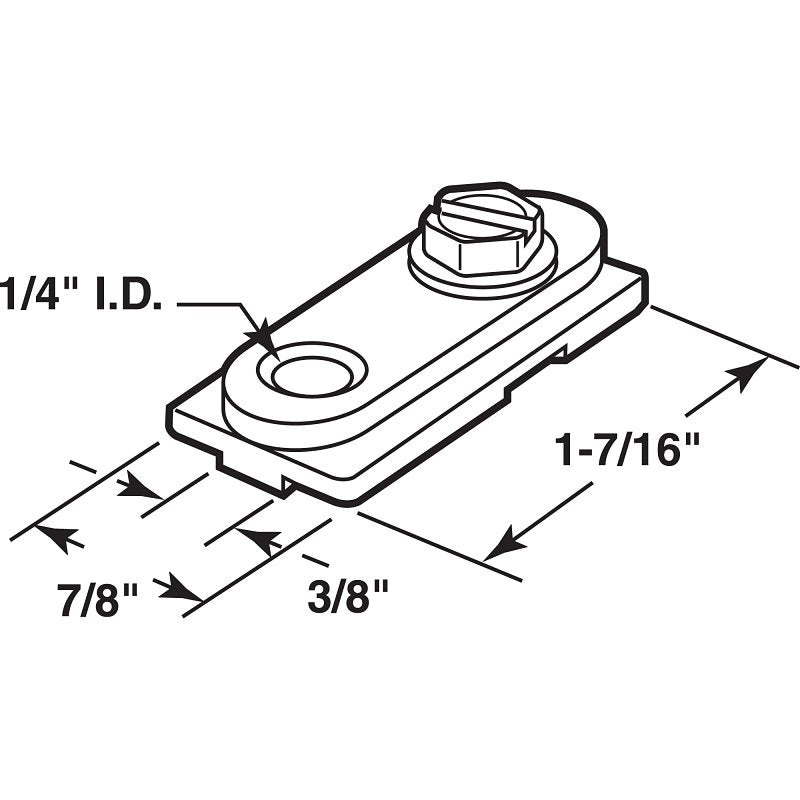 Prime-Line N 6714 Door Pivot Bracket, Plastic