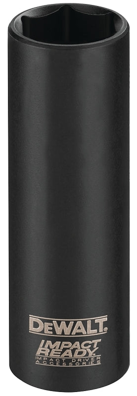 DEWALT IMPACT READY DW22902 Impact Socket, 3/4 in Socket, 1/2 in Drive, Square Drive, 6-Point, Steel, Black Phosphate