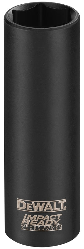 DEWALT IMPACT READY DW2287 Impact Socket, 9/16 in Socket, 3/8 in Drive, Square Drive, 6-Point, Steel, Black Oxide